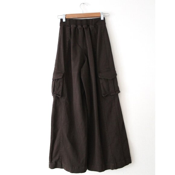 Alo Show Off Cargo Wide Leg Trouser 30" / Size XXS / Espresso Brown Pants - Picture 5 of 10